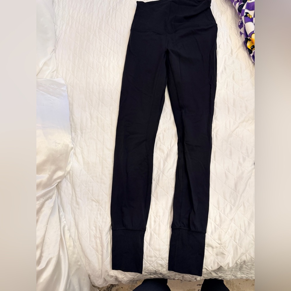 Lululemon Black High-Waist Rib-Cuff Leggings